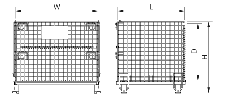 かご型パレット S型/L型寸法図