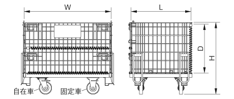 かご型パレット 750型 寸法図