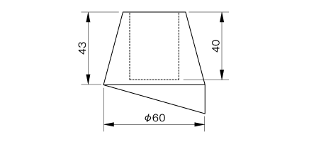 鋼製脚立用ゴム足　兼用 寸法図