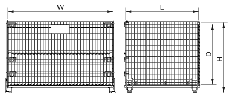 かご型パレット B型 寸法図