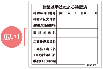 確認表示板 広い