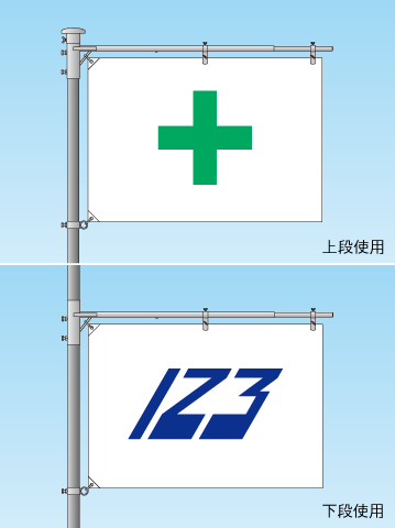 ステンレス水平旗竿 使用イメージ