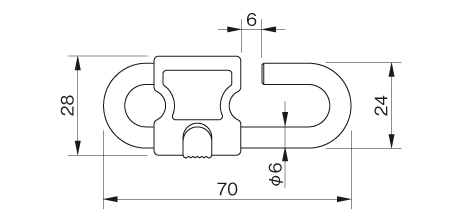 スライドフック 寸法図