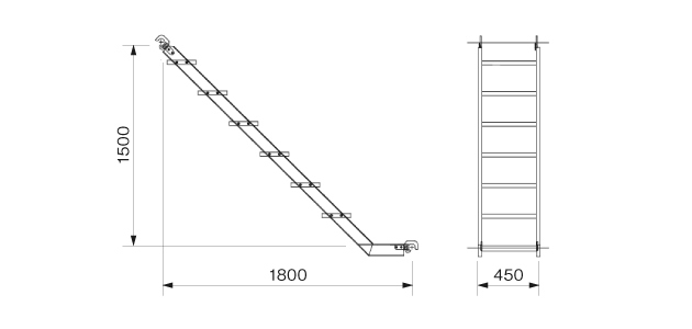 アルミ内階段 RTNK15